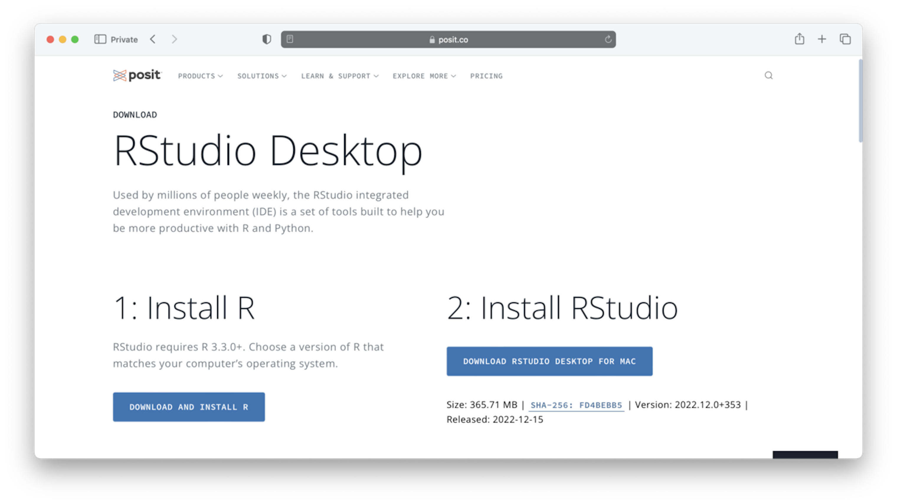 how to download rstudio mac